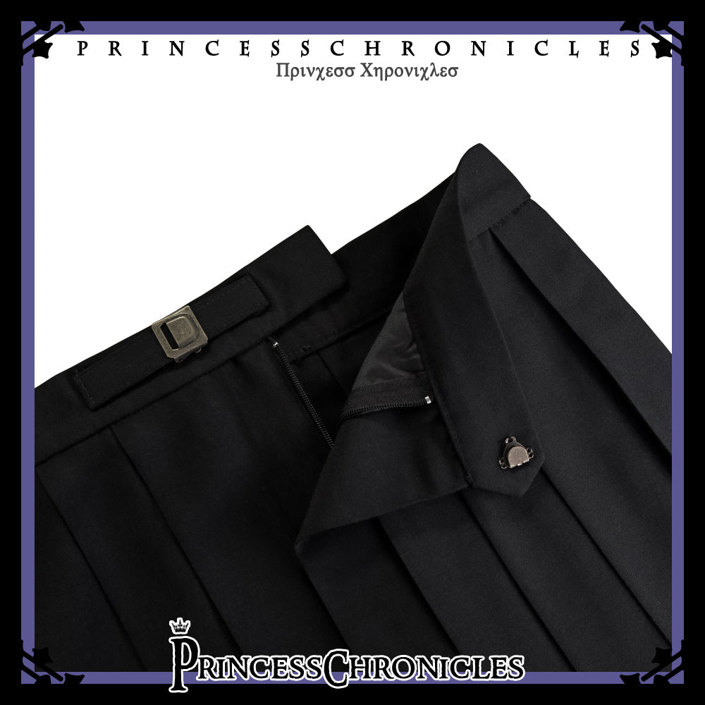 Pomegranate Note - Black Pleated Ouji Skirt - image 3