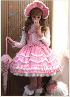 Plaid Baileys - Pink Plaid Old School Lolita JSK Dress - image 1
