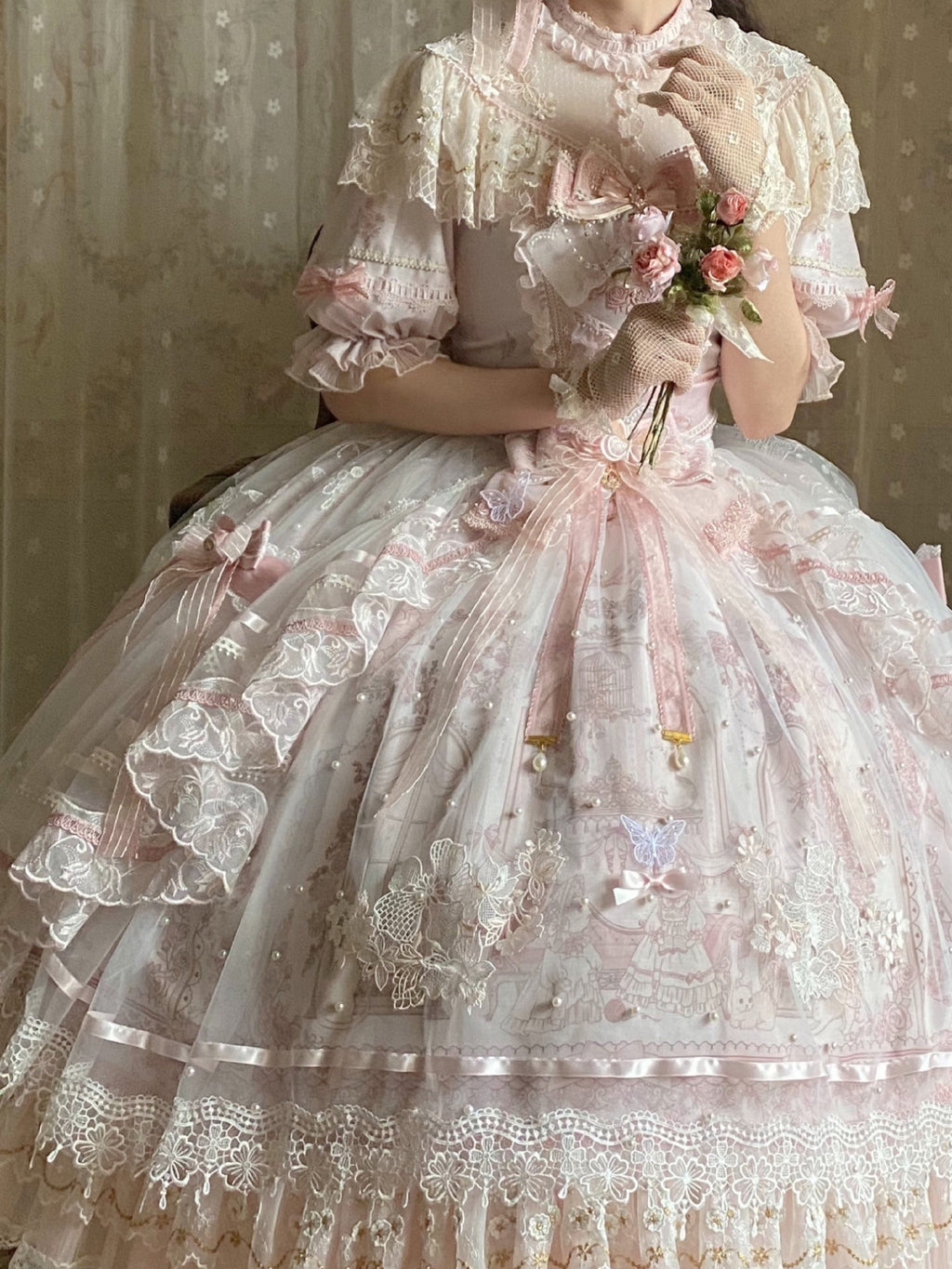 Sunset Realm Lolita Bride Gorgeous OP FS - image 2