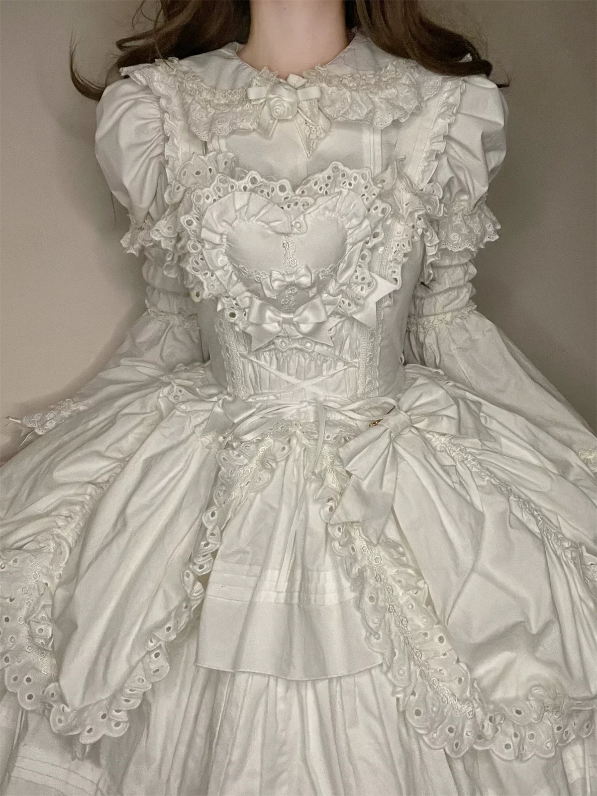 Cotton Gothic Lolita Long JSK, Drawn-up Hem - image 74