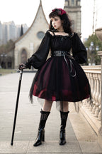 Gothic Lolita High Waist Black Dress - image 18