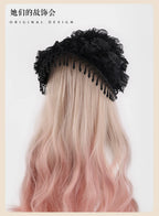 Gothic Black Rose Lolita Hat with Bead Tassels - image 4