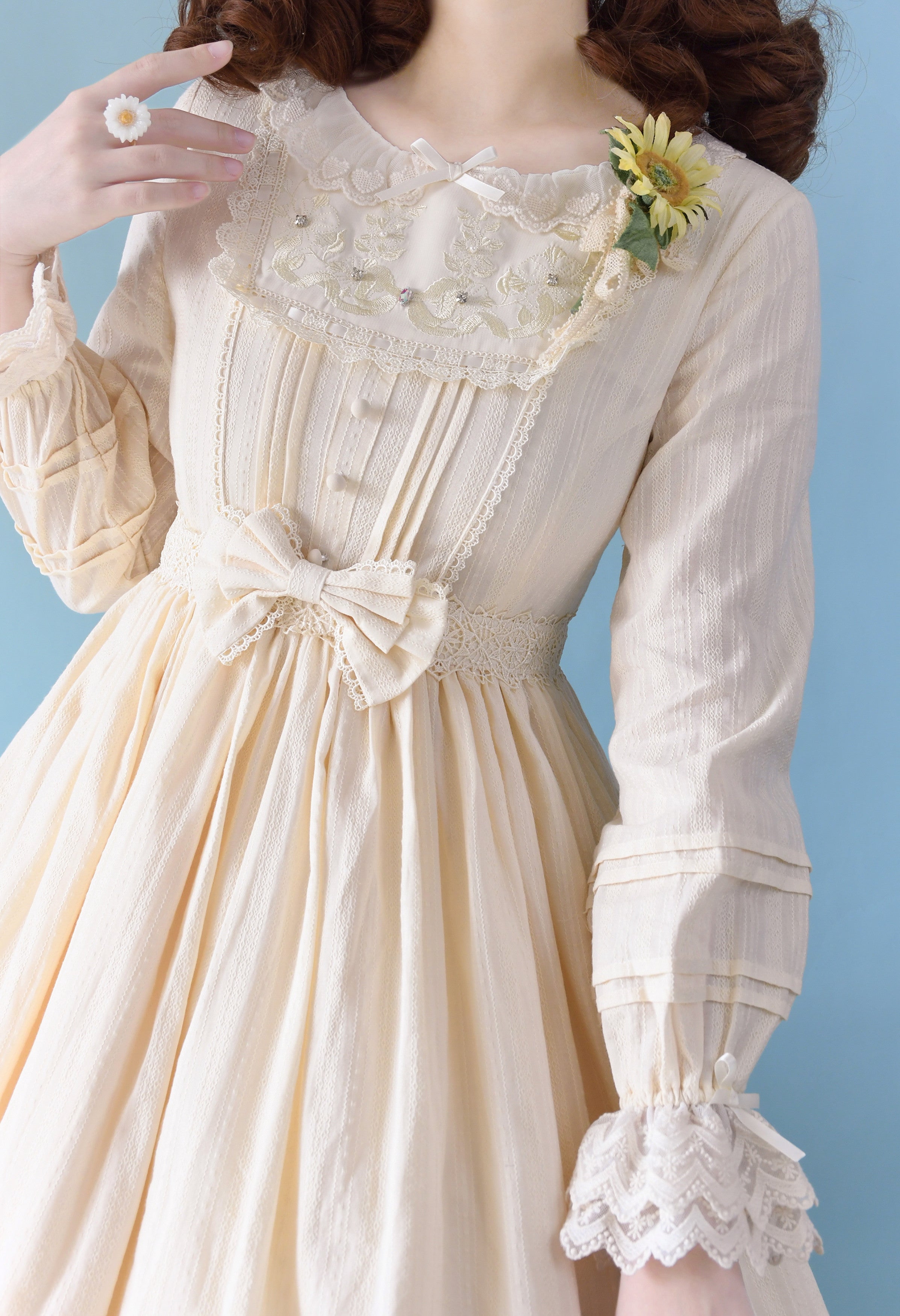 Nerry - Sweet Lolita Embroidered OP Dress Multicolors - image 13