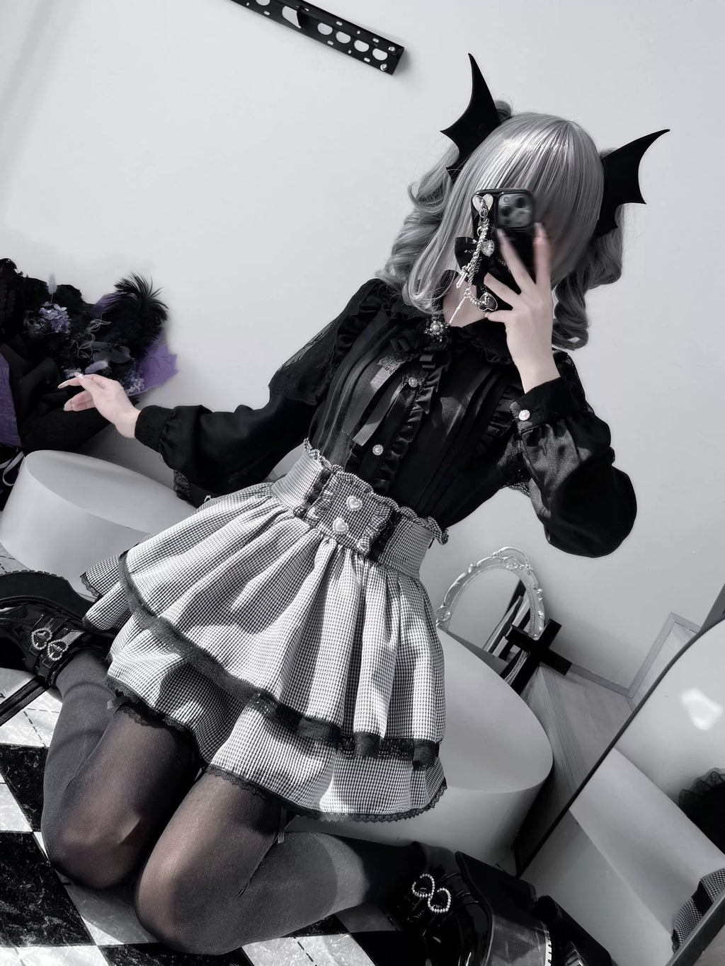 Lace Blouse and Skirt Jirai Kei Coordinate - image 2