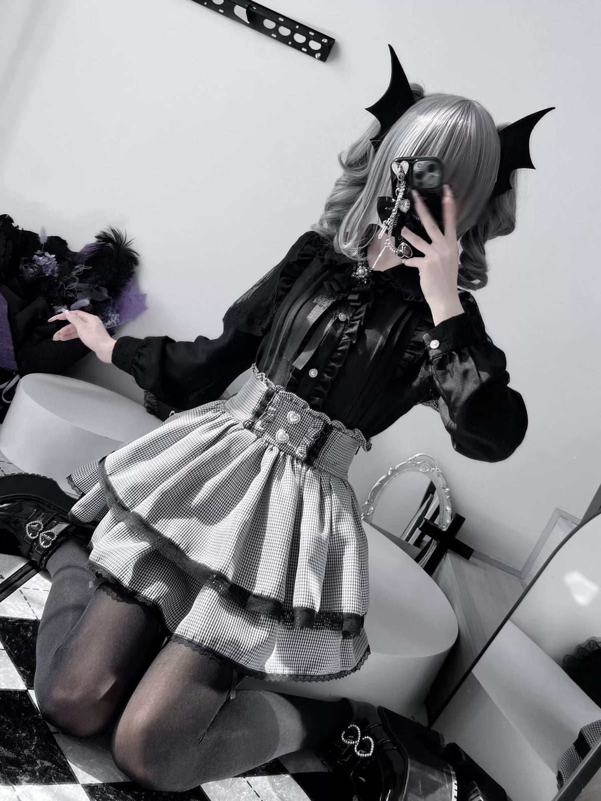 Lace Blouse and Skirt Jirai Kei Coordinate - image 2