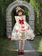 Strawberry Cream Cake White Sweet Lolita OP Set - image 8
