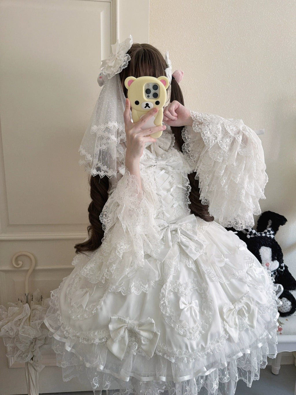 Velvet Sweetheart - Doll-like Sweet Lolita Jumper Dress, Bow Accents - image 9