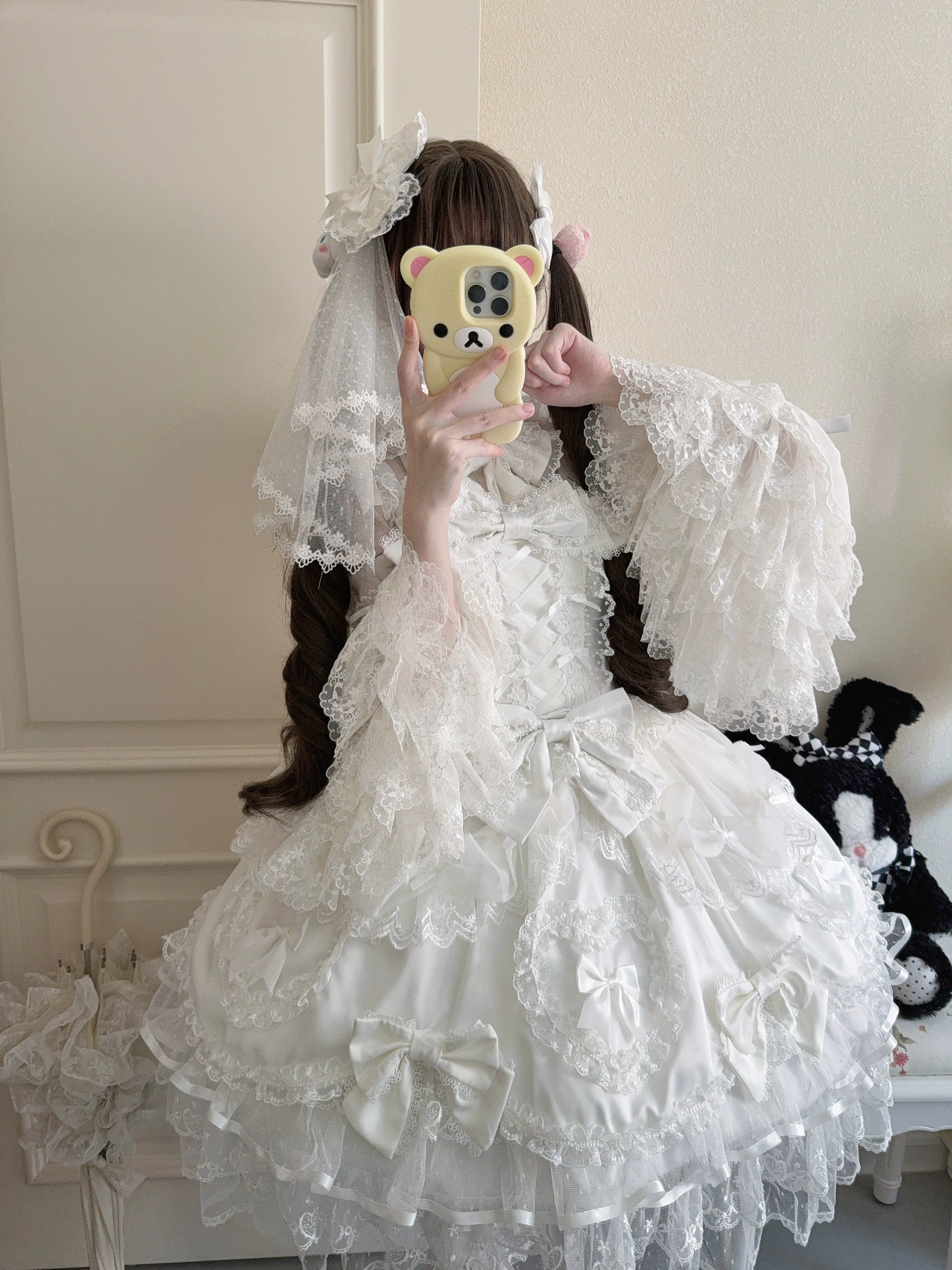 Velvet Sweetheart - Doll-like Sweet Lolita Jumper Dress, Bow Accents - image 9