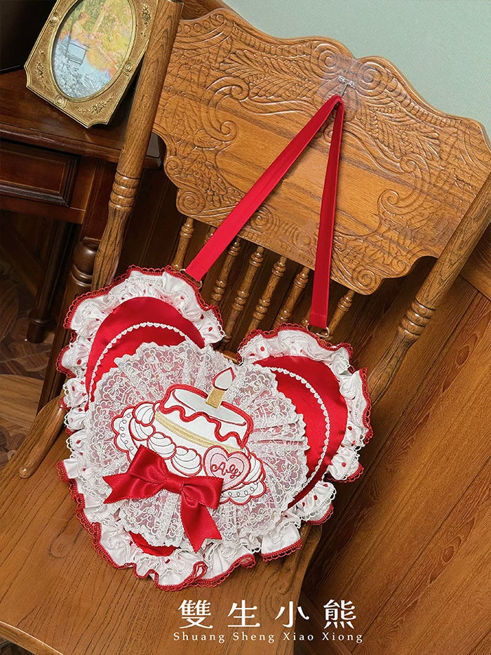 Bite The Cake - Sweet Lolita Accessories, Red & White Polka Dots - image 12