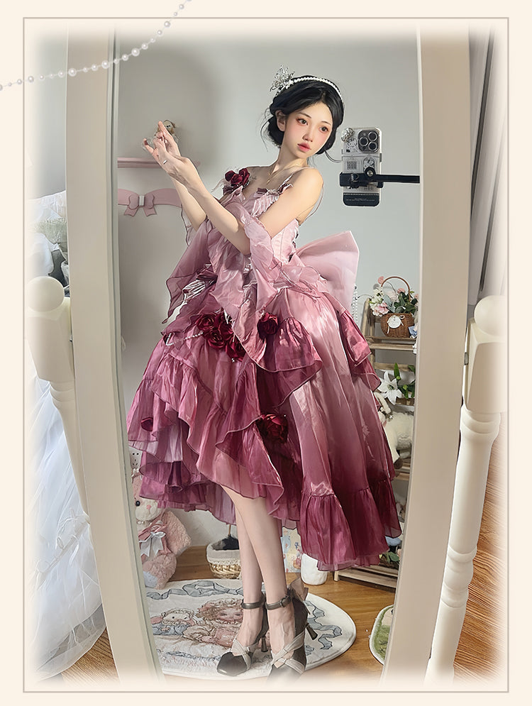Swan Wonderland - Fairy Lolita JSK with High-Low Hem - image 5