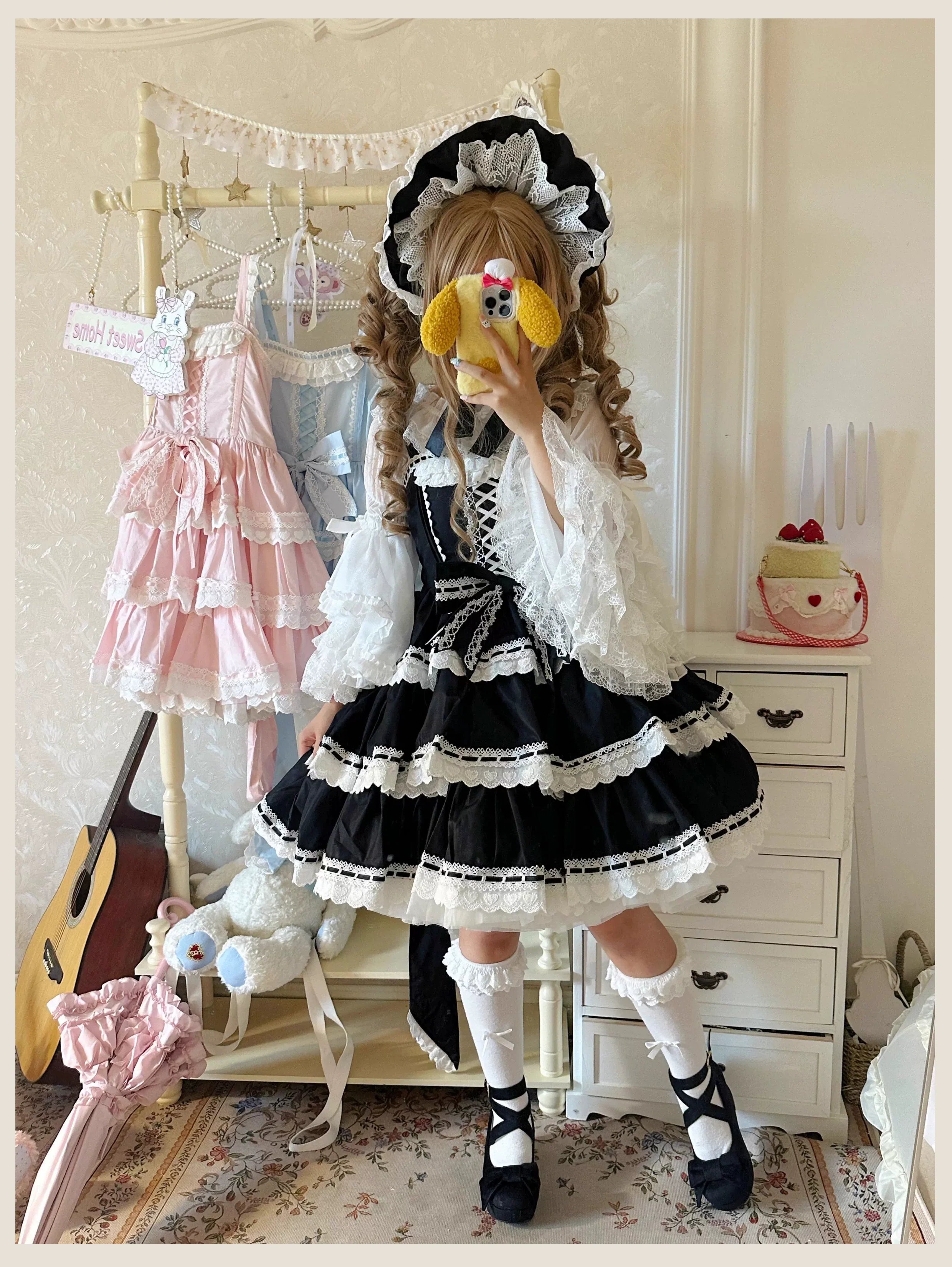 Otome Heart Cotton Old School Lolita JSK Dress Suit and Accessories - image 21