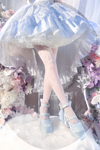 Floating Dream Lily - Elegant Lolita High Heel Shoes, Detachable Bow - image 27