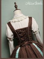 Bear Chocolate Slab - Classic Lolita Pleated JSK & SK Dress, Side Zipper - image 44