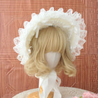 Gothic Lolita Handmade Bonnet with Bows and Beads - image 11