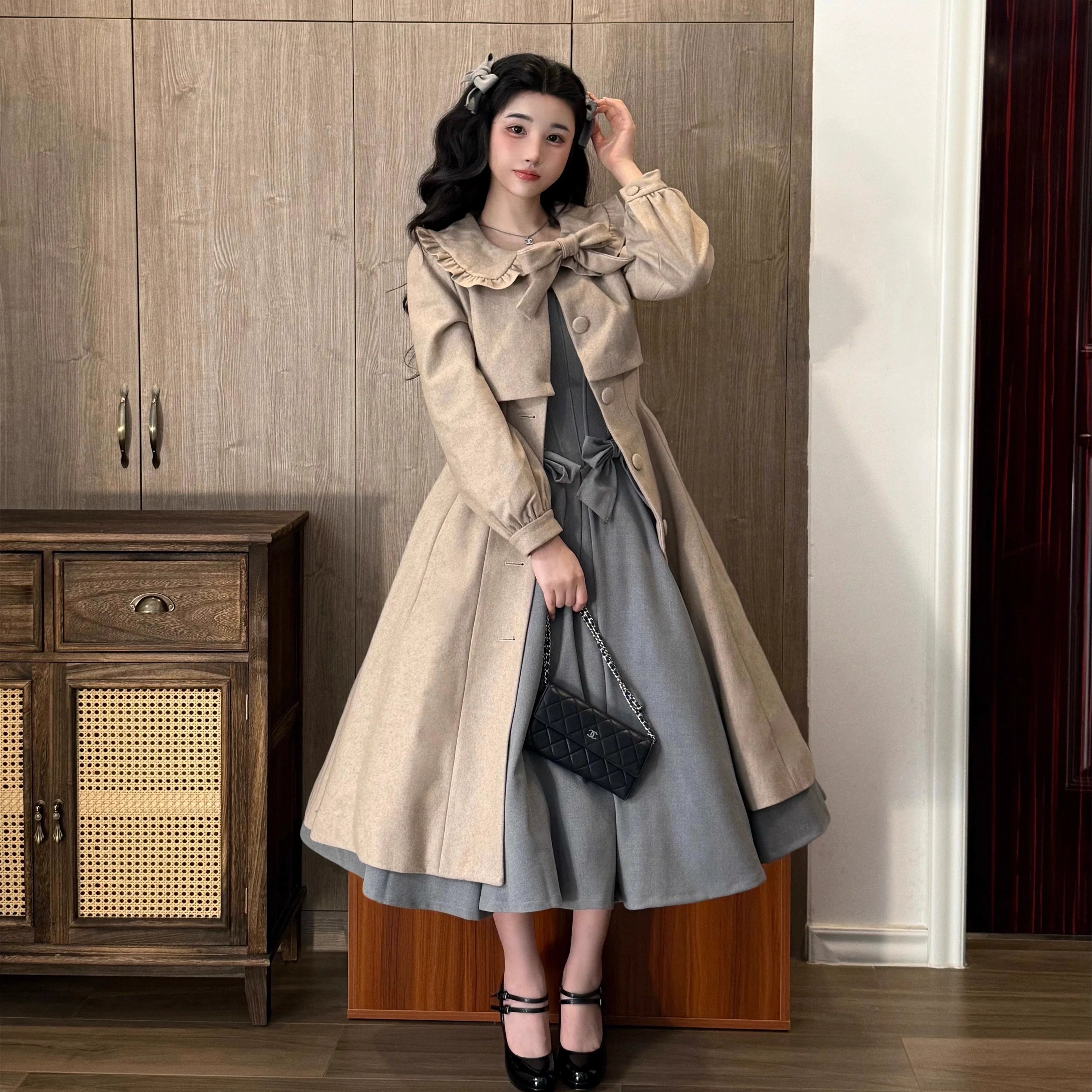 Winter Classic Lolita Coat Suit Woolen Plus Size Outerwear - image 1