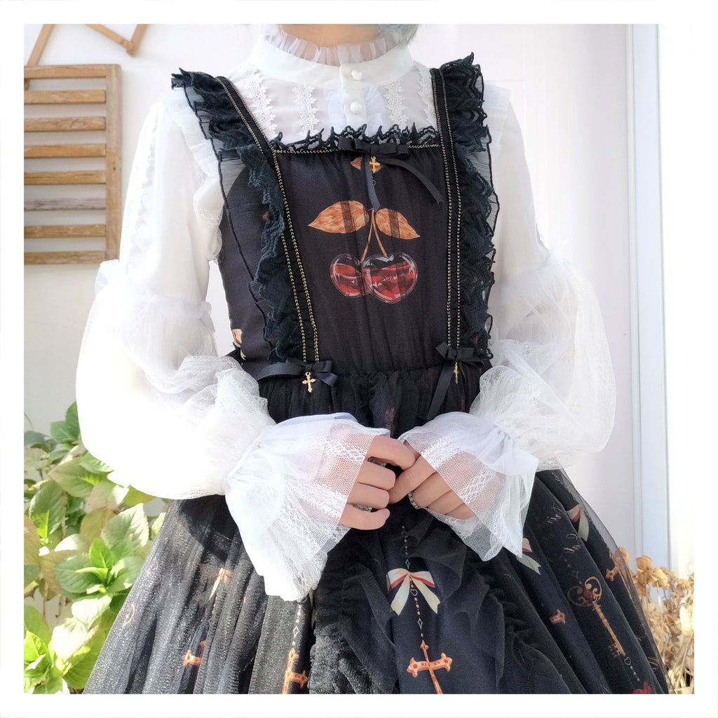 Alice's Cherry - Plus Size Lolita Shirt Chiffon Blouse - image 8