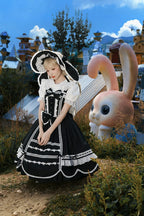 Vintage Petal Rabbit - Cotton Old School Lolita JSK Dress, Petal-Shaped Hem - image 34