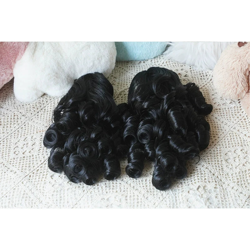 Solid Lolita Bob Wig With Detachable Curl Ponytail - image 16