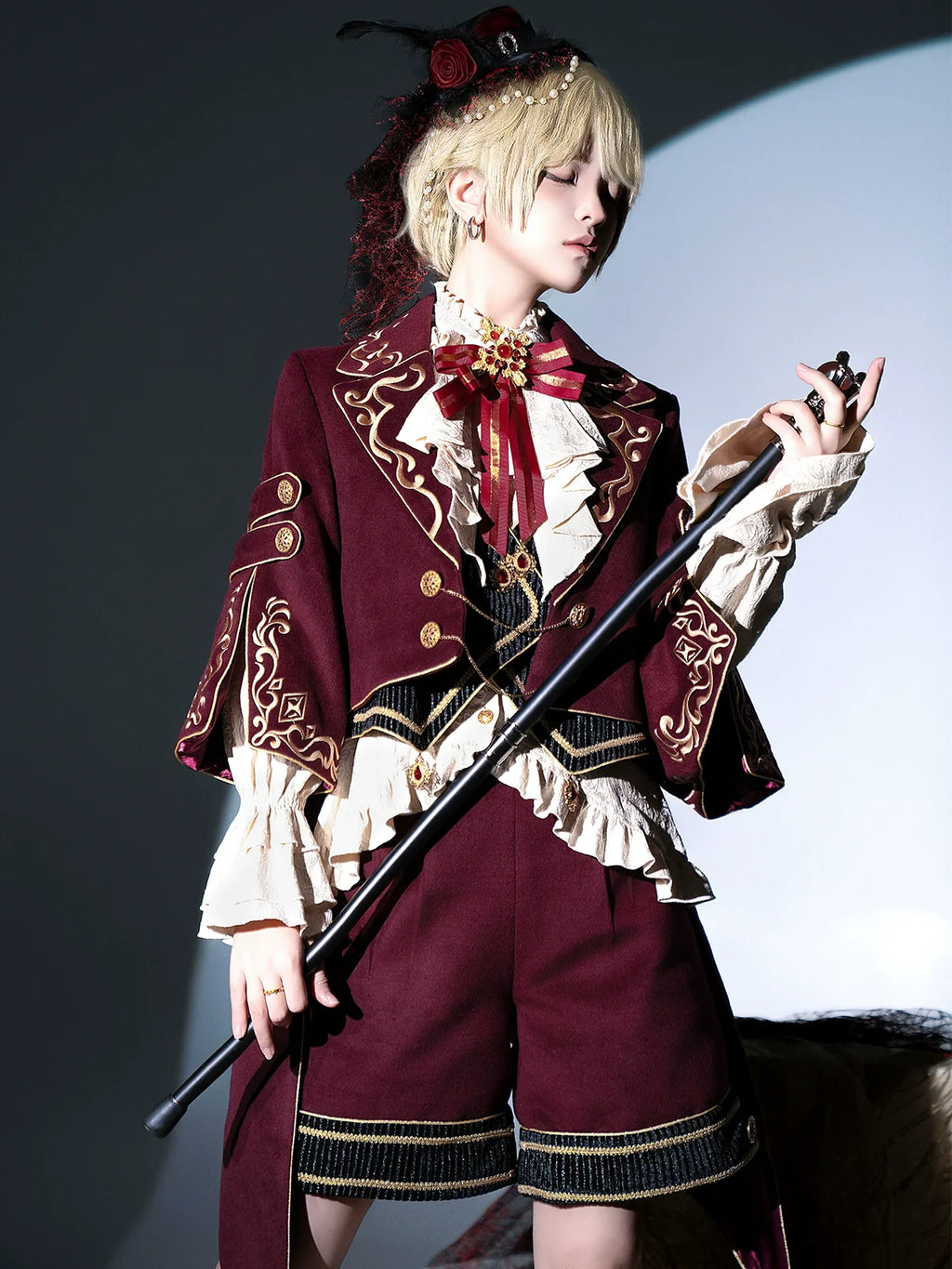 Heir - Military Ouji Lolita Blouse, Coat & Shorts Set - image 1