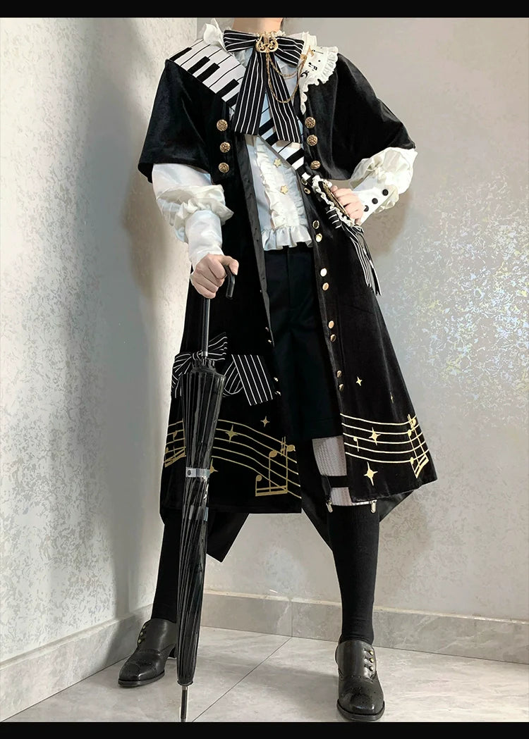 Black and White Sonata - Ouji Lolita Vest Suit and Vintage Lolita OP Dress - image 20