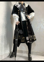 Black and White Sonata - Ouji Lolita Vest Suit and Vintage Lolita OP Dress - image 20