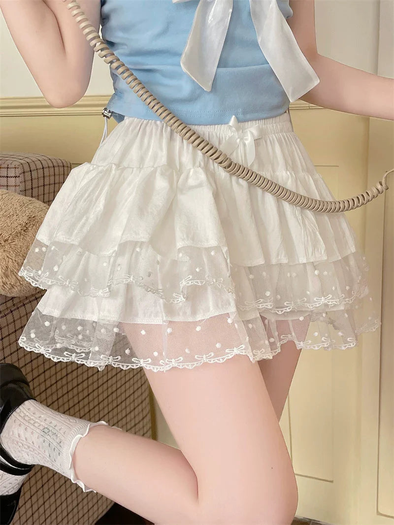Sweet Lolita Cotton Bloomers, Lace Polka Dot Hem - image 22