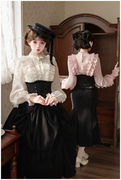 Blake - Boning Gothic Lolita Mermaid Skirt, Lifted-hem SK and Accessories - image 2
