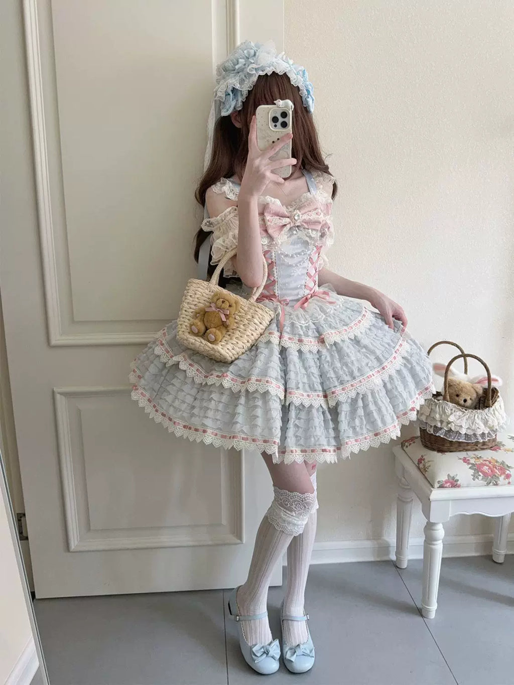 Floral Elegy - Sweet Lolita JSK Dress, Tiered Hem - image 19