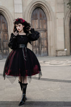Gothic Lolita High Waist Black Dress - image 20