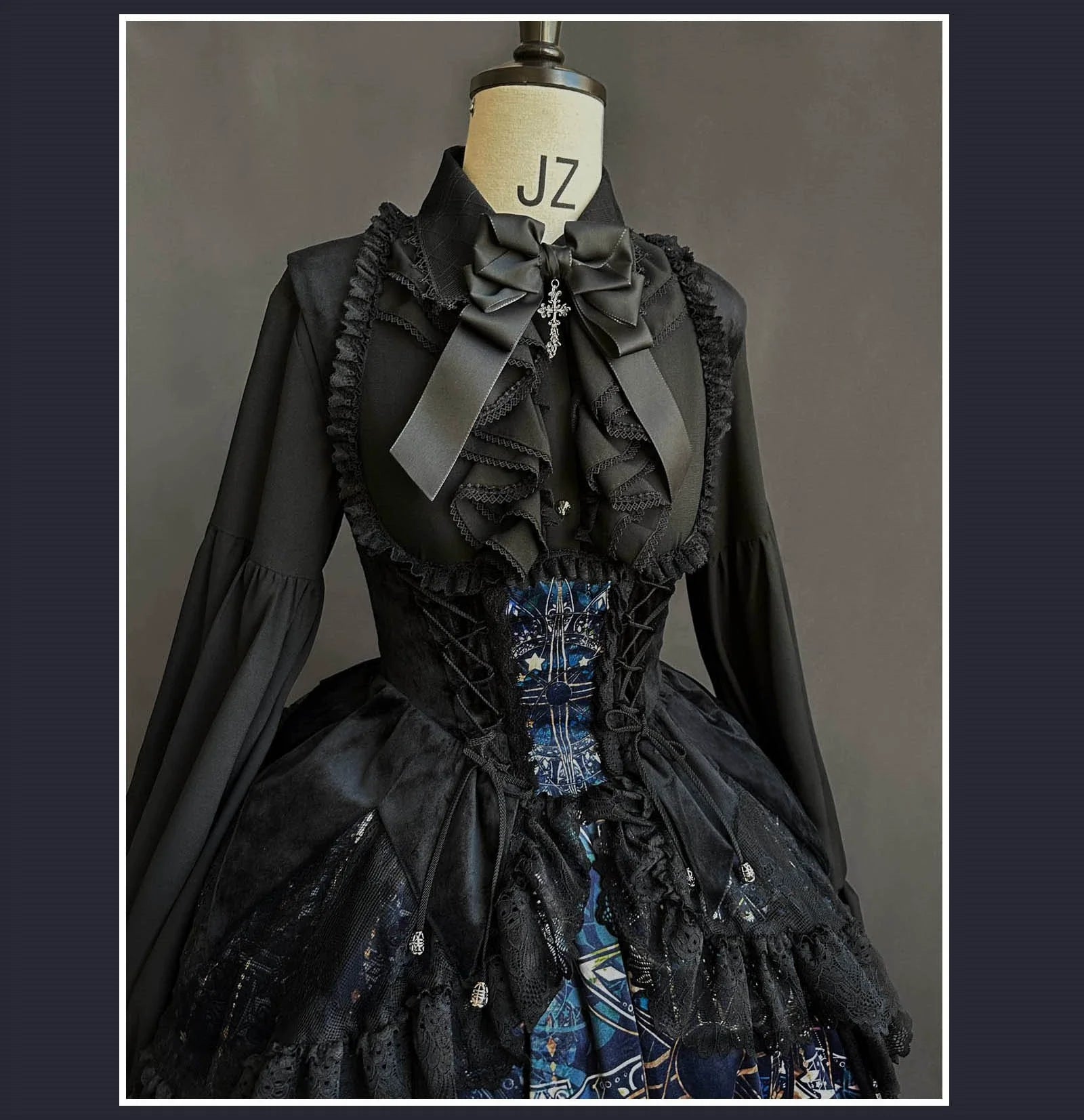 Night Traveler - Classic Gothic Lolita Dress with Stained Glass Window Print - image 21