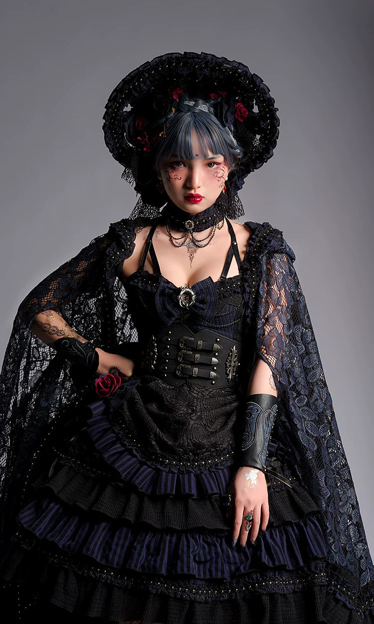 Ismailia - Gothic Lolita JSK Dress, Lace & Rose and Accessories - image 15