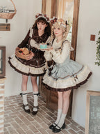 Mint Chocolate Frou Frou Brown Blue Bustle Petticoat JSK KC Sweet Lolita Dress and Accessories - image 17