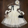 White Bird Love Letter - Classic Lolita Jacquard OP Dress, Embroidered Tulle Hem and Accessories - image 6