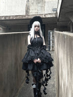Mori Isle - Solid Gothic Lolita JSK Dress, Embroidered Lace - image 7