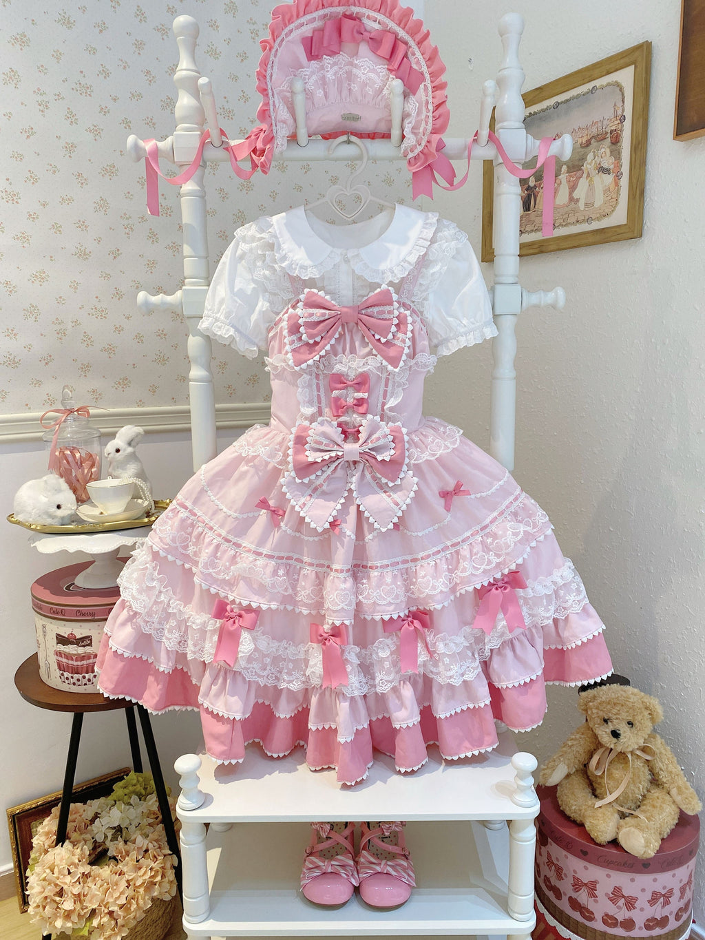 Fondant Cake Pink Sweet Lolita JSK detail 3