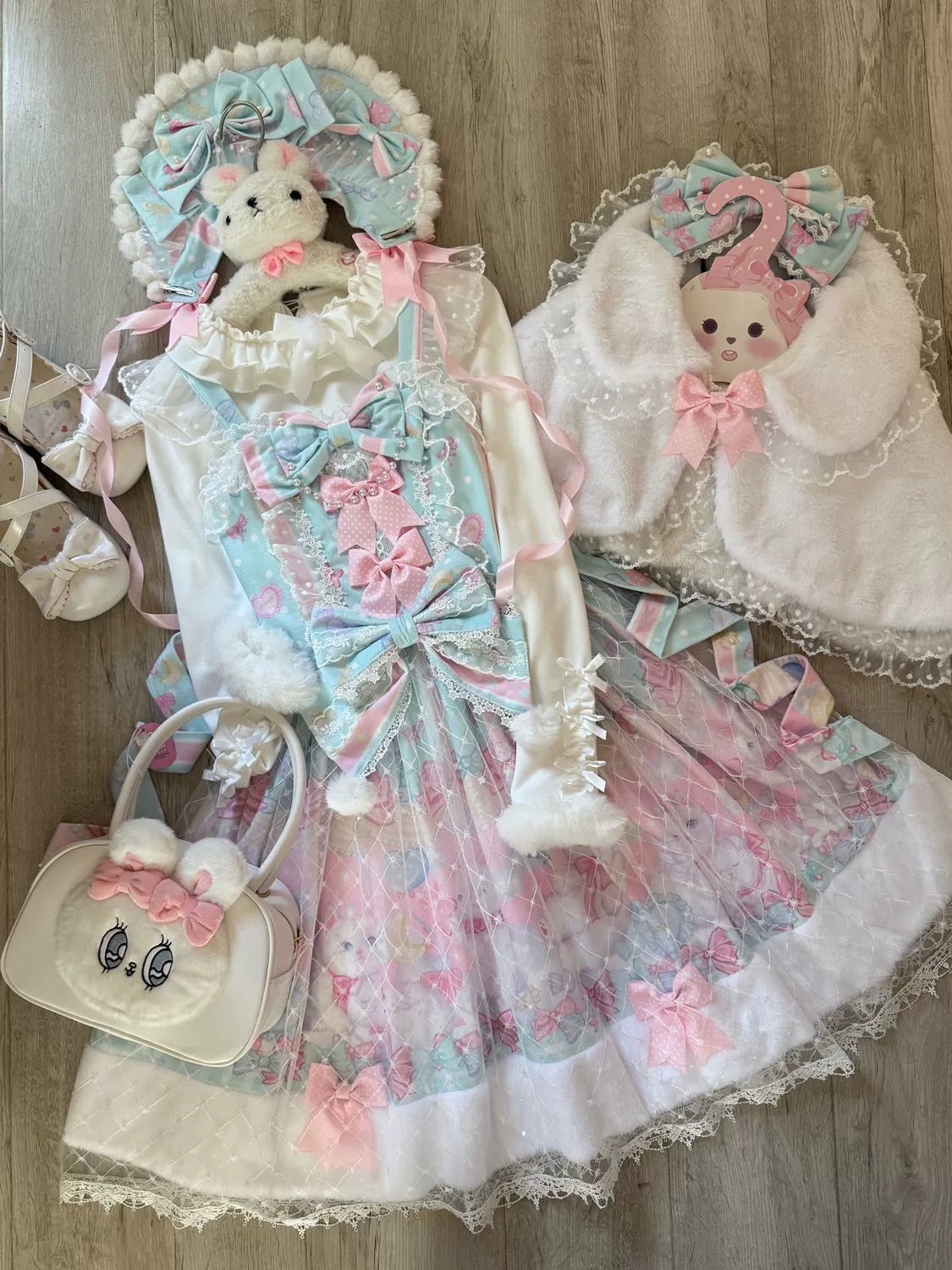 Candy Mary Cat - Fluffy Sweet Lolita JSK Dress, Kitten Print - image 22