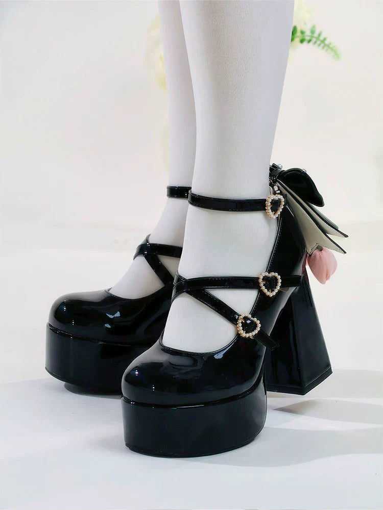 Whispering Tulip - Classic Lolita Heel Shoes with Detachable Bows - image 14