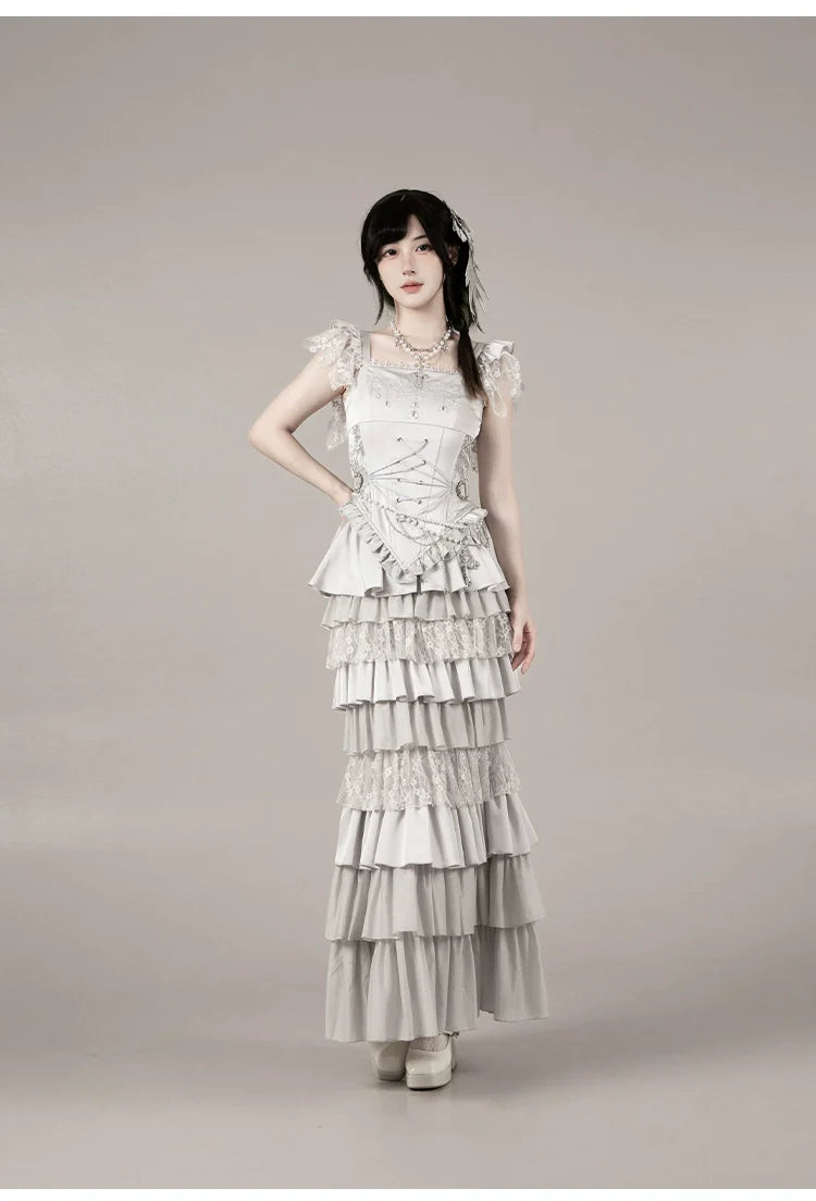 Humanoid Robot - Silver Gothic Lolita Mermaid Skirt Set - image 59