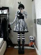 Strange Christmas - Striped Gothic Lolita JSK, Bust Supporting Dress - image 3
