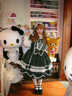 Plaid Petal Bunny - Old School Lolita Plaid OP Dress, Petal-shaped Hem - image 59