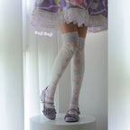 Macaron Printed Lolita Knee Stockings - image 11