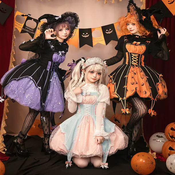 Halloween Gothic Lolita JSK Dress, Pumpkin-inspired Dress - image 3