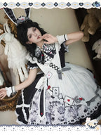 Alice - Kawaii Lolita OP Dress, Rabbit & Playing Card Motifs - image 27