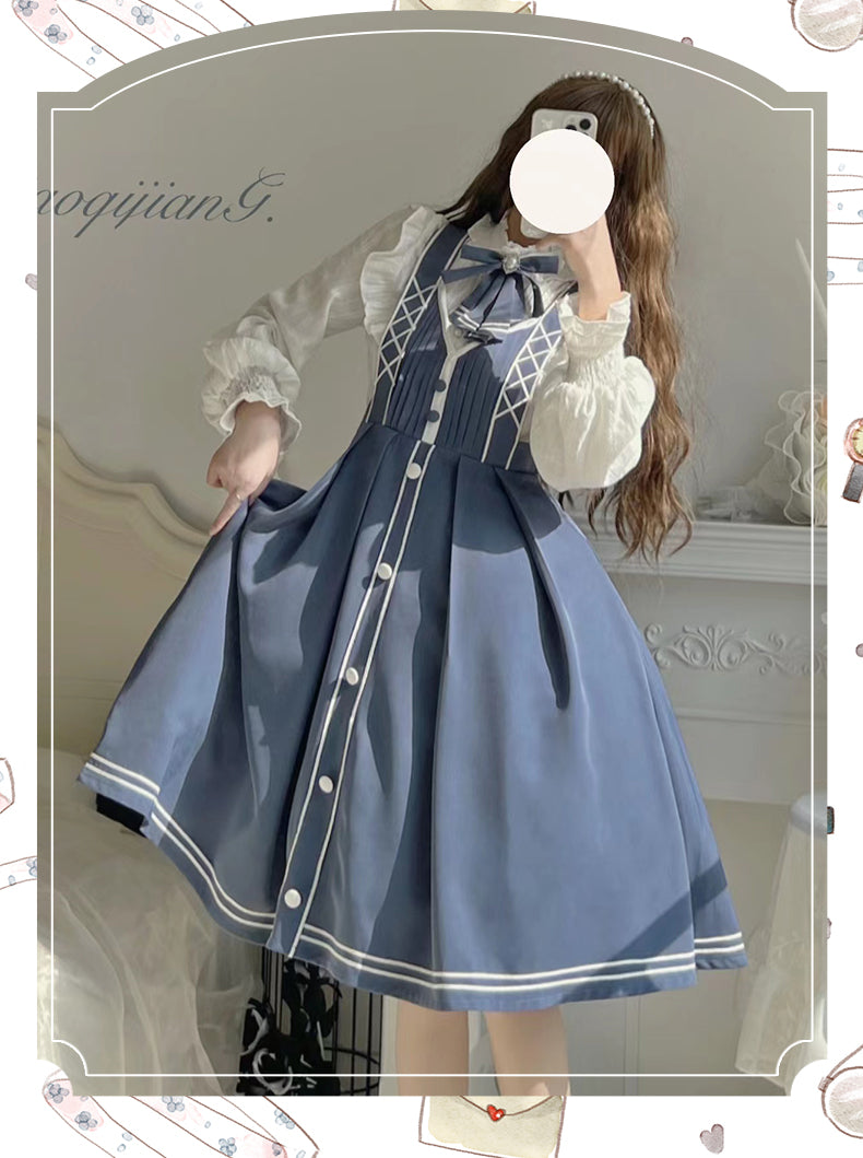 Chunlv Lolita - Book of Lies - Elegant College Style Princess JSK Set - image 9