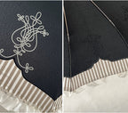 Lyre Academy - Classic Lolita 2-Fold Parasol, Lyre Print and Embroidered Trim - image 18