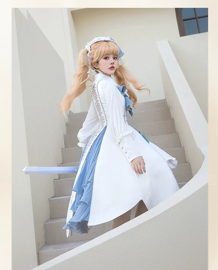 Crumbling Skeleton - Ouji Lolita Fishbone Embroideried Vest & Pants Suits - image 18