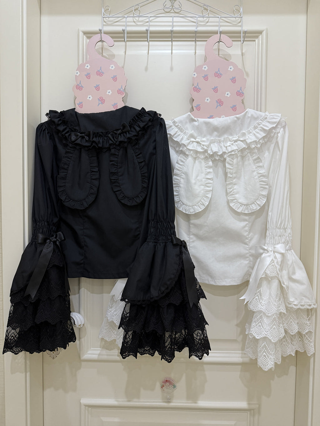 Cross Heart Knot - Sweet Lolita JSK Suit Tiered Ruffles Dress with Lace Blouse - image 27
