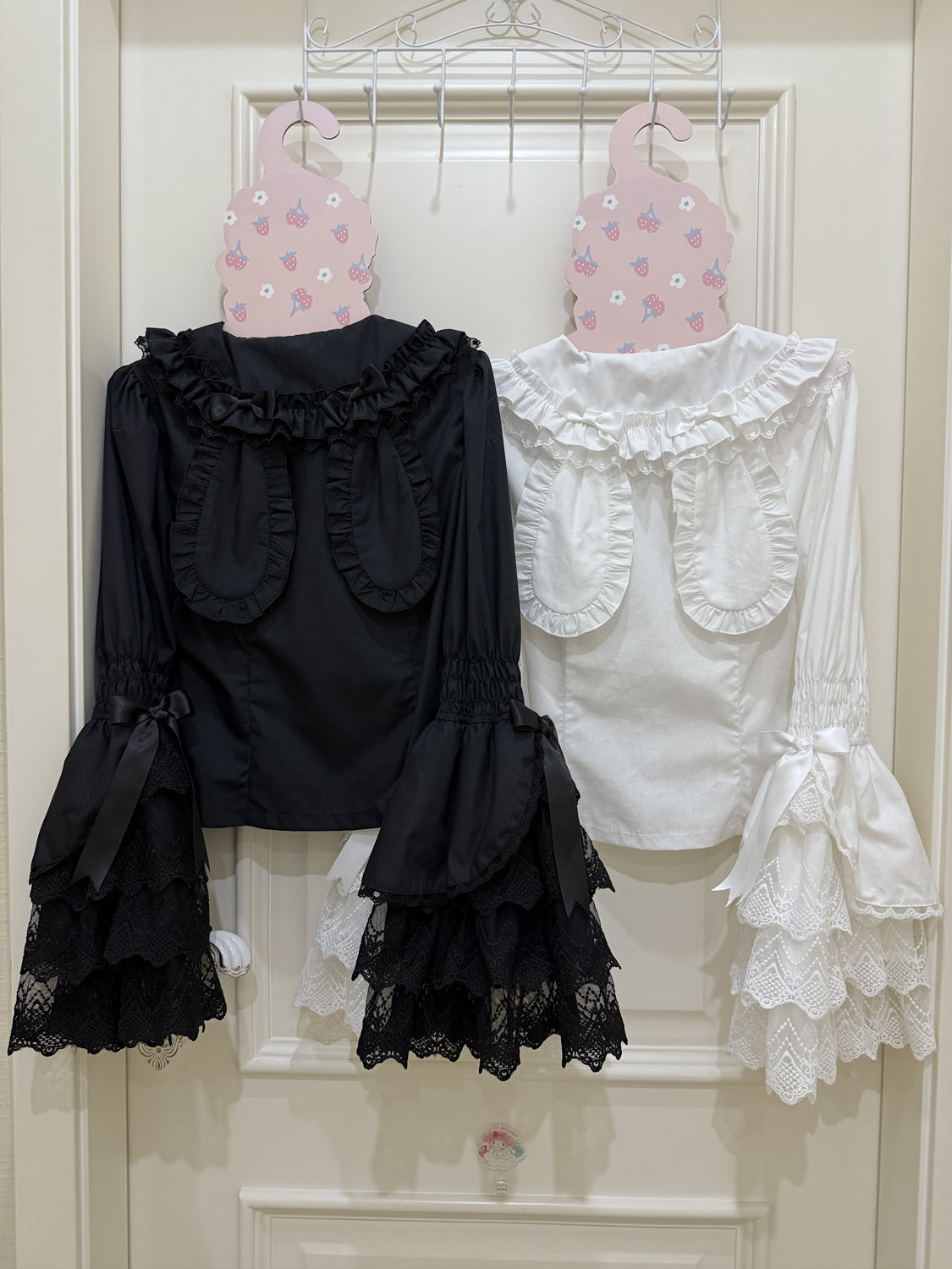 Cross Heart Knot - Sweet Lolita JSK Suit Tiered Ruffles Dress with Lace Blouse - image 27