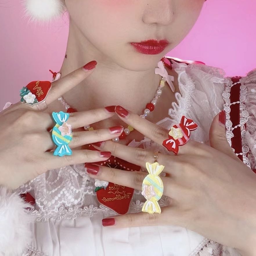 Rainbow Candy - Sweet Lolita Ring Hairclip - image 30