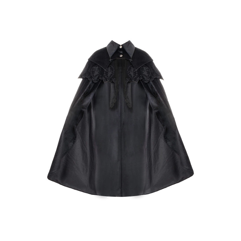 Pilgrim - Black Gothic Lolita Cape, Detachable 2-Piece - image 27